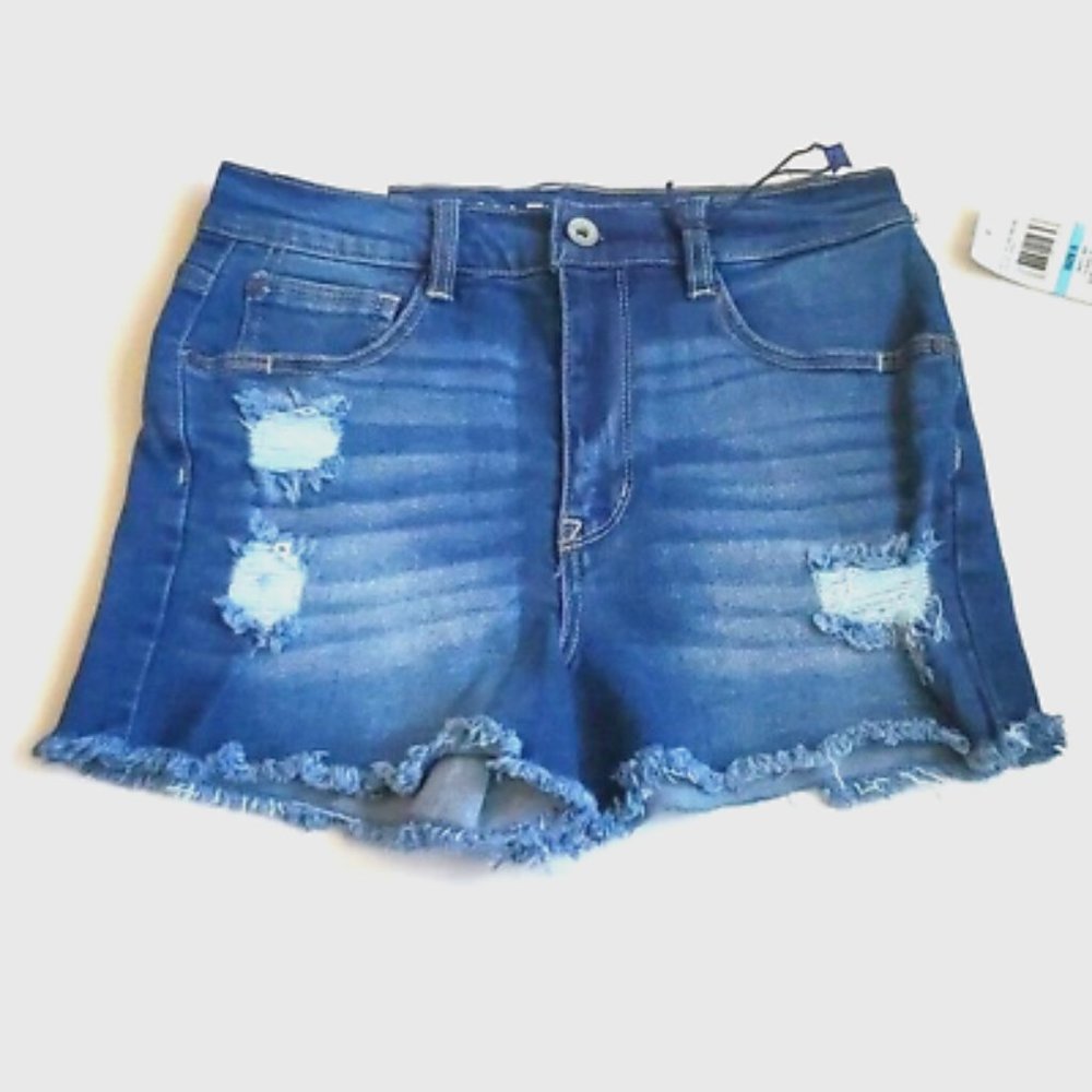 WallFlower Insta Vintage Stellar Hi-Rise Juniors' Blue Jeans Shorts